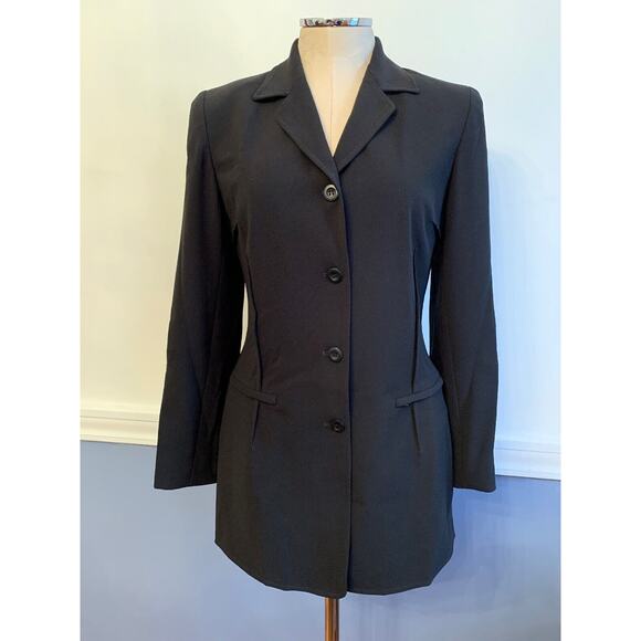 6 Cynthia Steffe Women's Black Tailored Fit Black Lined Blazer Zipper Pockets - Picture 1 of 8